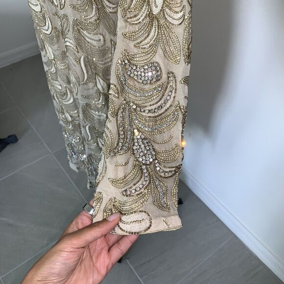 Beautiful Sequin, Bead And Rhinestone Indian Salwar Kameez/ Kaftan/Saree Size 6 - Picture 4 of 12